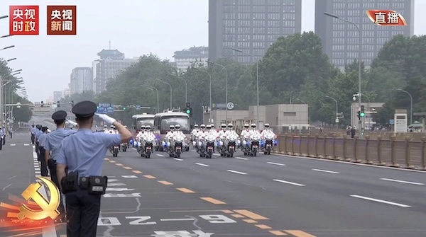 Hangzhou-made escort motorcycles lead Party honors ceremony