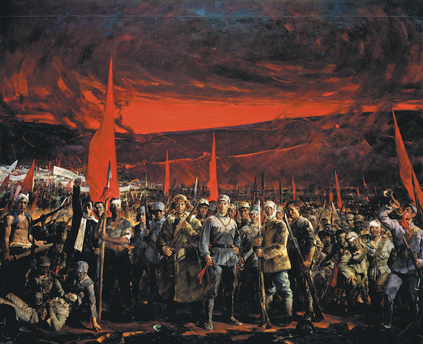 Long March spirit portrayed on canvas